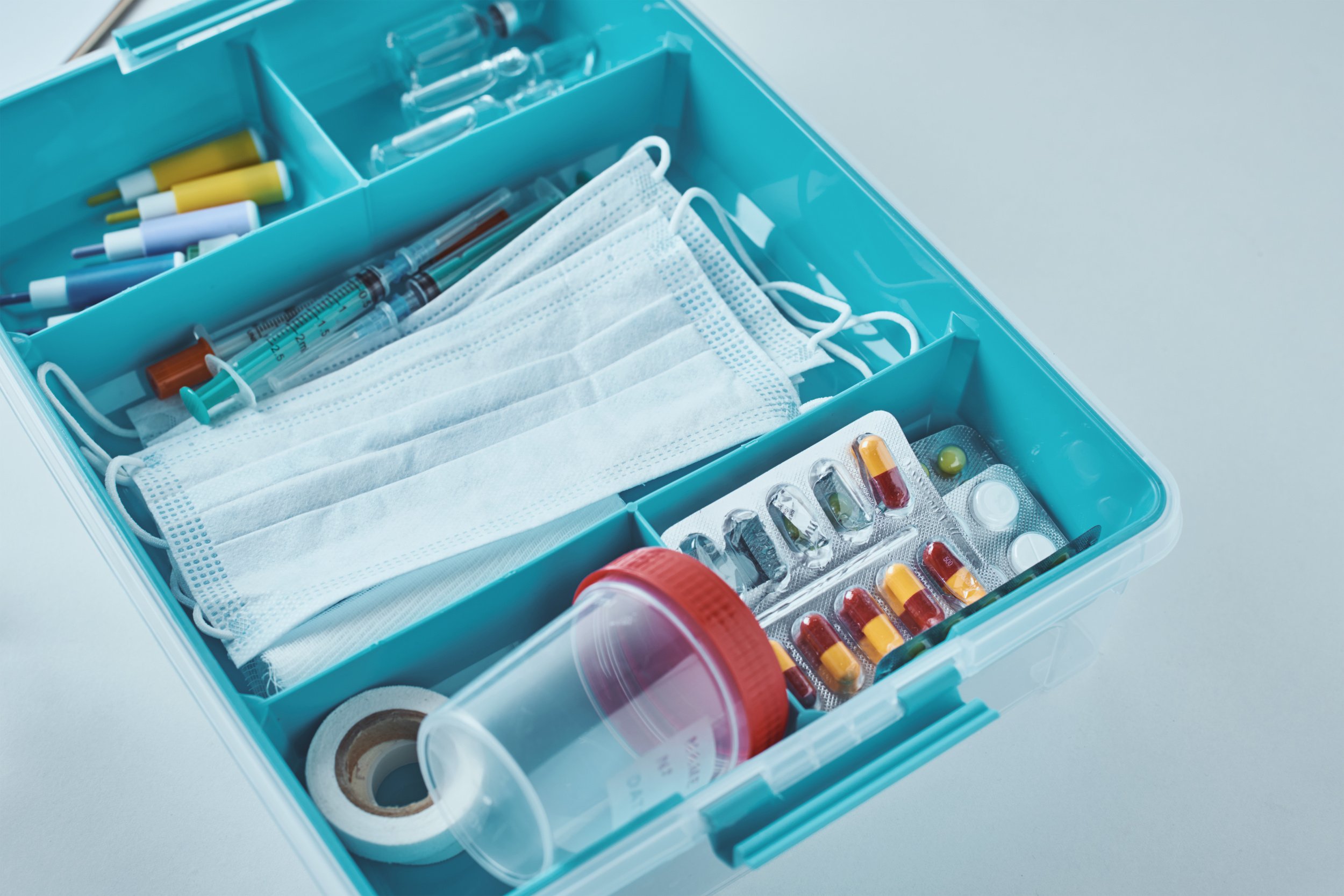 Home Medicine Box with a Medical Items